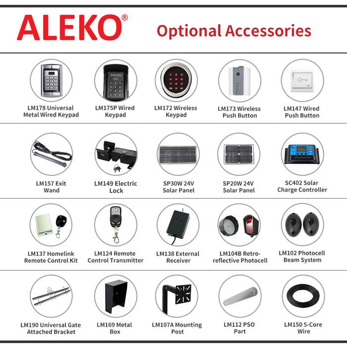 Aleko Dual Swing Gate Operator - AS1200 AC/DC - Back-up Kit ACC2