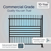 Aleko Berlin commercial grade steel fence panel detail