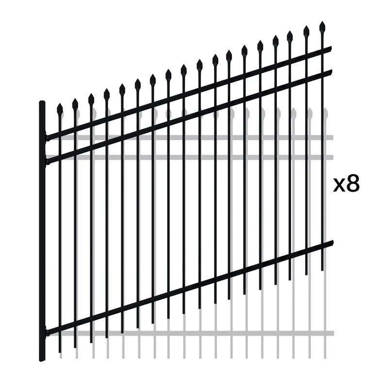 Aleko Tokyo 8-panel galvanized steel commercial fence kit