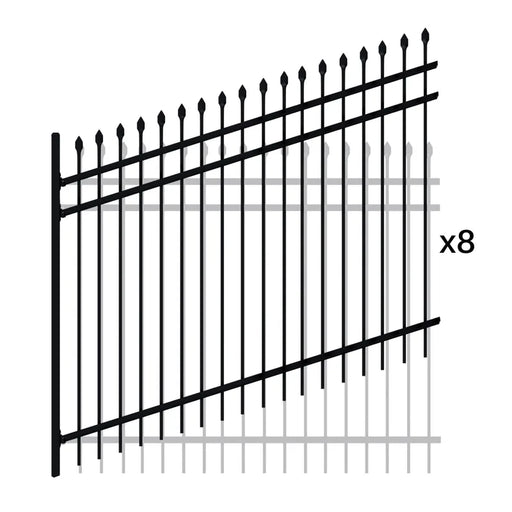 Aleko Tokyo 8-panel galvanized steel commercial fence kit