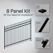 Aleko Tokyo 8-panel kit contents: panels, posts, caps and brackets