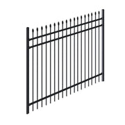 Aleko Tokyo fence angled side view with ground level posts