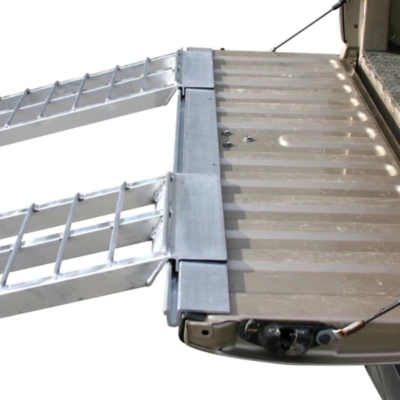 HD Ramps Alumi-Loc 5' Ramp Attaching System attached on the truck bed
