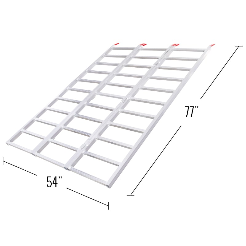 Black Widow Aluminum Extra-Wide Folding ATV Ramp dimensions and measurements
