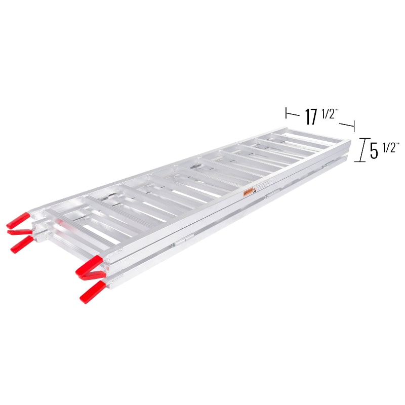 Black Widow Aluminum Extra-Wide Folding ATV Ramp dimensions and measurements when folded