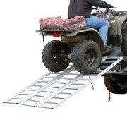 Black Widow Aluminum Extra-Wide Folding ATV Ramp in use
