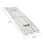 Black Widow Aluminum Folding Arched 3-Piece Motorcycle Ramp dimensions and measurements