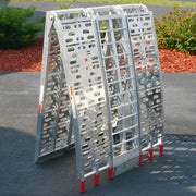 Black Widow Aluminum Folding Arched 3-Piece Motorcycle Ramp folded