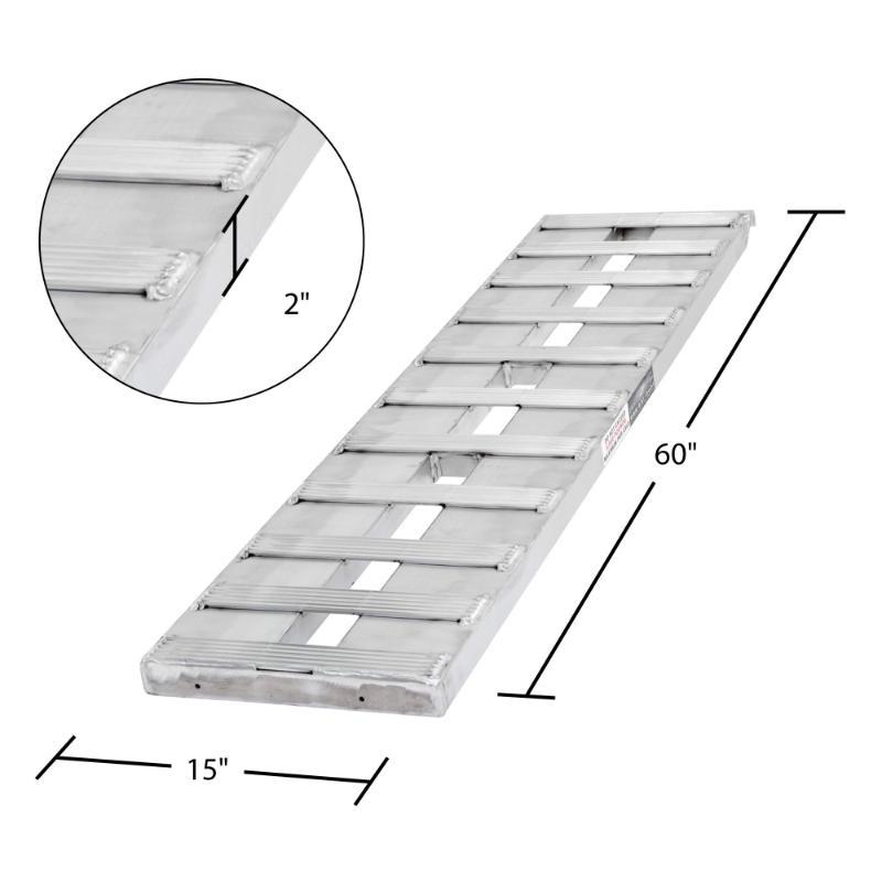 dimensions of the HD Ramps Aluminum Hook End Car Trailer Ramps 5'x15" 5,000 lbs Capacity