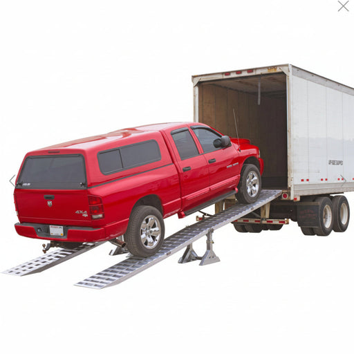 HD Ramps Aluminum Modular Truck Trailer Ramp System in use