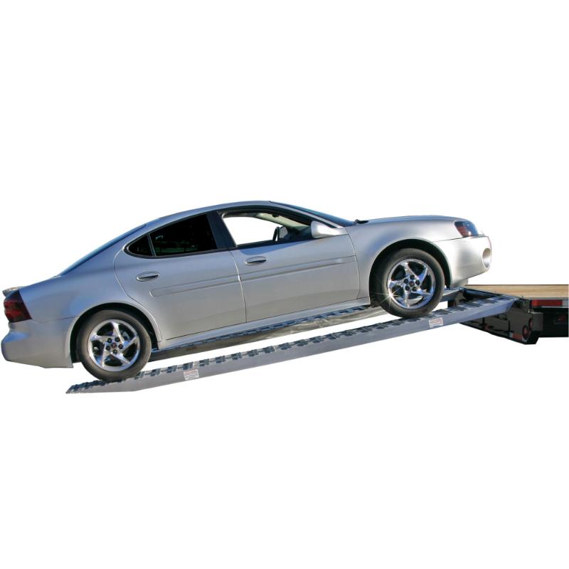 HD Ramps Aluminum Pin-On Ramps 14'x16" with 12,000 lbs Capacity is in use by a car