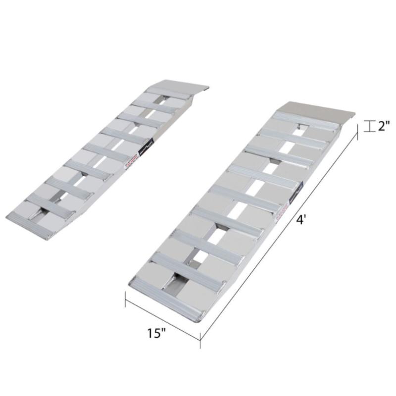 dimensions of the HD Ramps Aluminum Plate-End Trailer Ramps 4' x 15" 