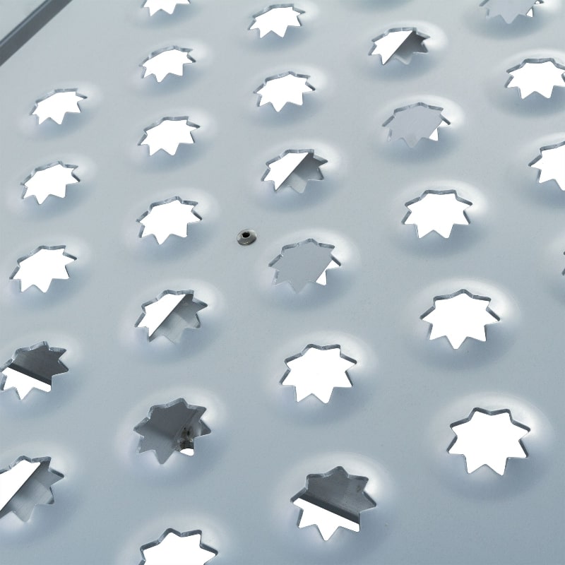 Black Widow Aluminum Punch Plate Folding ATV Ramp close up picture of the punch plate
