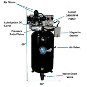 Atlas Air Force AF7 5HP 80-Gallon Air Compressor - view 6