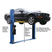 Atlas BP8000 baseplate 2-post lift, arm and adapter detail