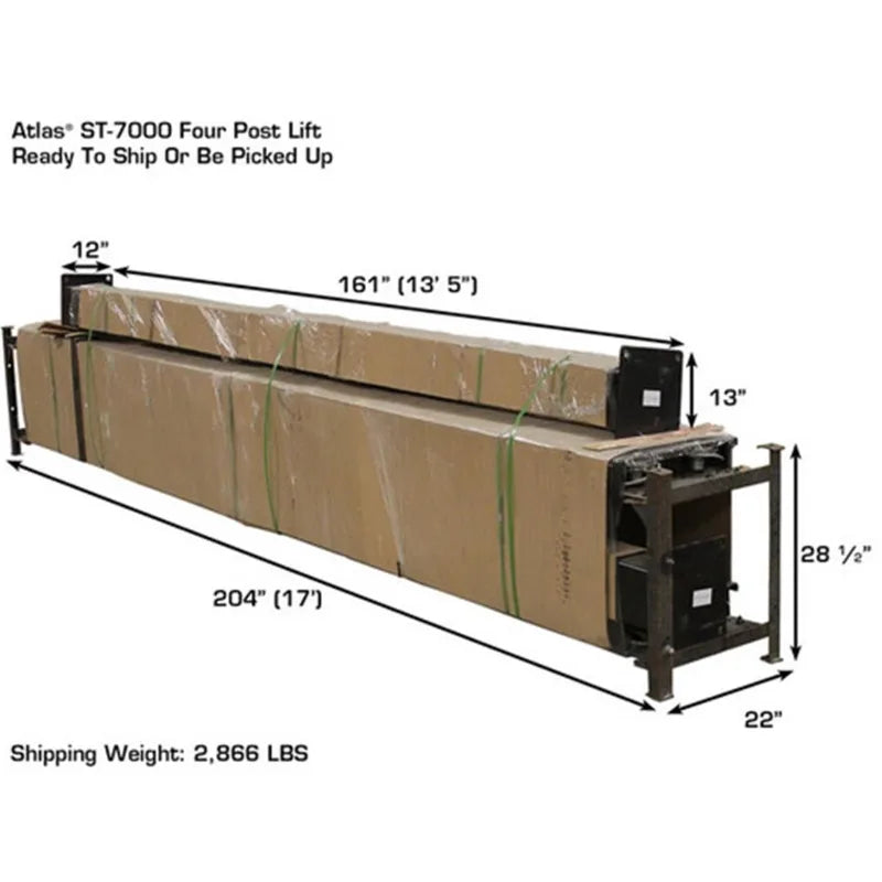 Atlas Garage PRO7000ST super tall 4-post lift, side view