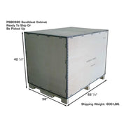 Atlas PSBC990 sandblast cabinet, side view with collector