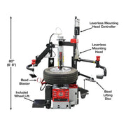 Atlas Platinum PTC500 tire changer, lever/no-lever system