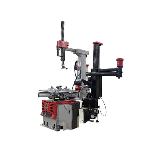 Atlas Platinum PTC600 tire changer, side view with assist arm