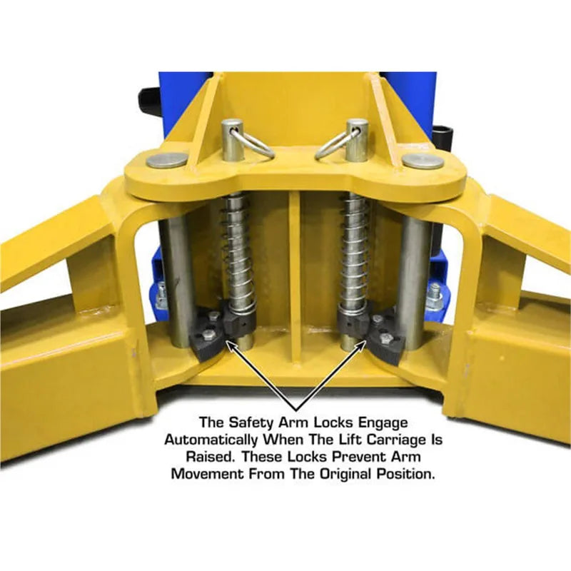 Atlas PVL12 2-Post Lift with vehicle raised
