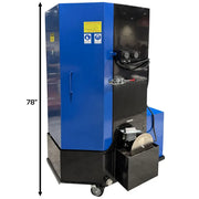 Atlas STW-750 spray wash cabinet, door open showing turntable