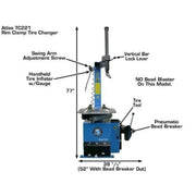 Atlas TC221 tire changer, side view