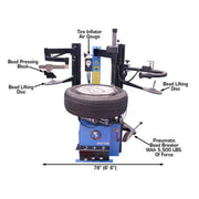 Atlas TC229DAA tire changer, left-hand assist arm detail
