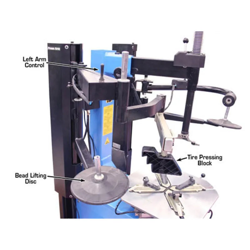 Atlas TC229DAA tire changer, right-hand assist arm detail