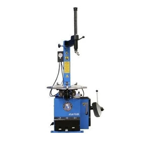 Atlas TC229 rim-clamp tire changer with Beadblaster, front view