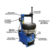 Atlas TC229 tire changer, bead breaker and Beadblaster column