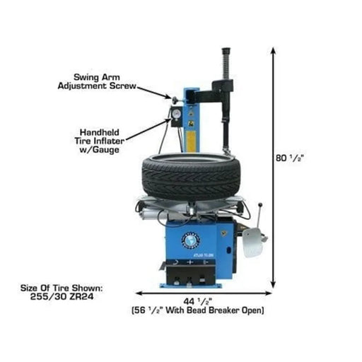 Atlas TC289 tire changer, side view