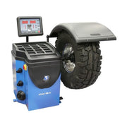 Atlas WB41 computerized wheel balancer, front view with raised display