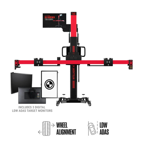 Autel MaxiSYS IA1000DT ADAS calibration frame with digital target monitors