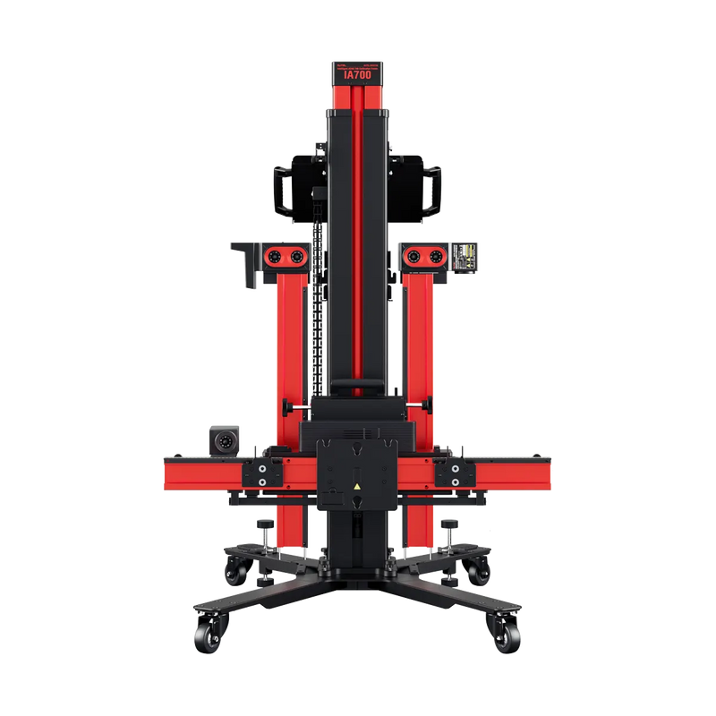 Autel MaxiSYS IA700T ADAS Calibration Frame with MS909 Tablet and Alignment Pre-Check frame stored