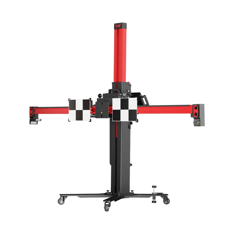 Autel MaxiSYS IA700T ADAS Calibration Frame with MS909 Tablet and Alignment Pre-Check frame three-quarter view