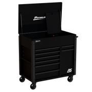 Homak 06044080 44 inch RS Pro 8 drawer power service cart Midnight Black