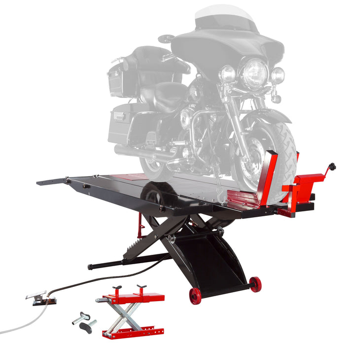 Black Widow ProLift Extra-Wide Pneumatic Motorcycle Lift Table - 1,500 lb. Capacity