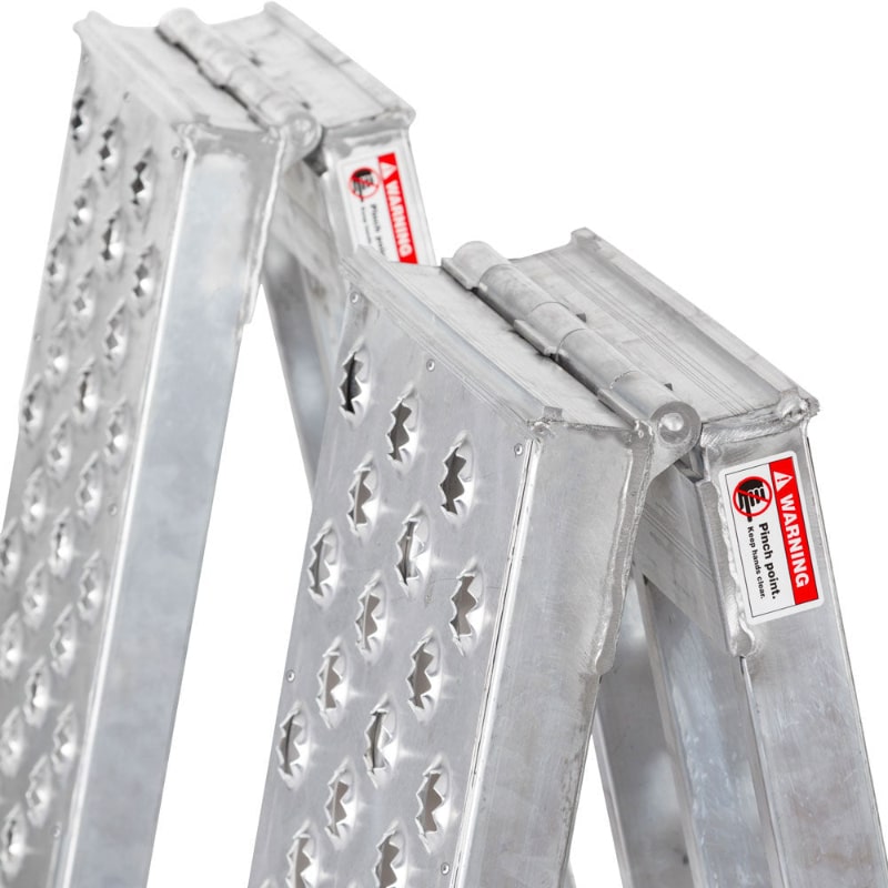 Black Widow Big Boy EZ Rizer™ Aluminum Arched Dual Runner Folding ATV Ramps hinges
