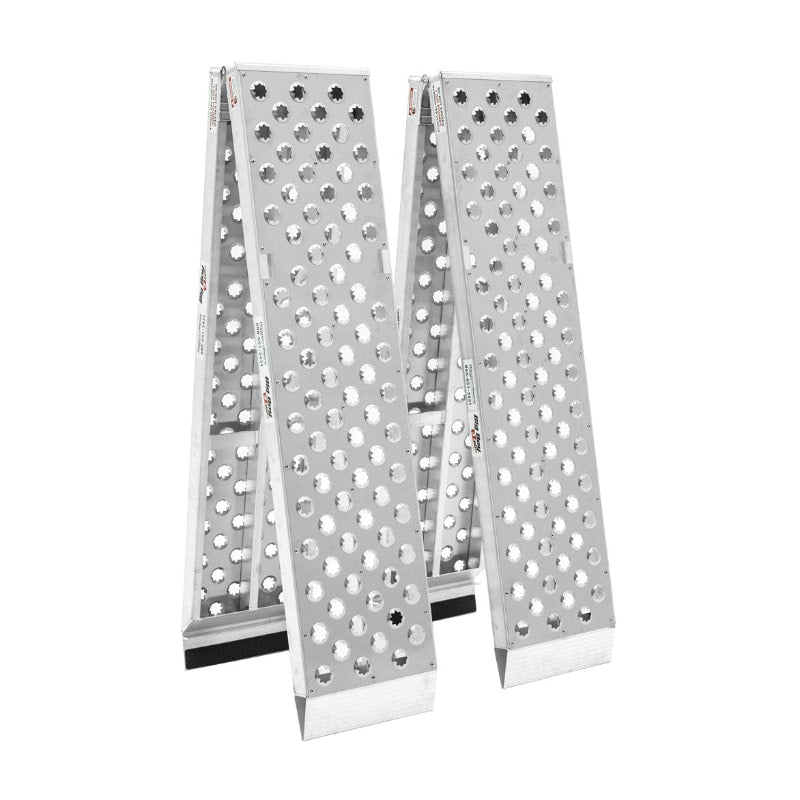 Black Widow Big Boy EZ Rizer Aluminum Arched Dual Runner Folding ATV Ramps folded
