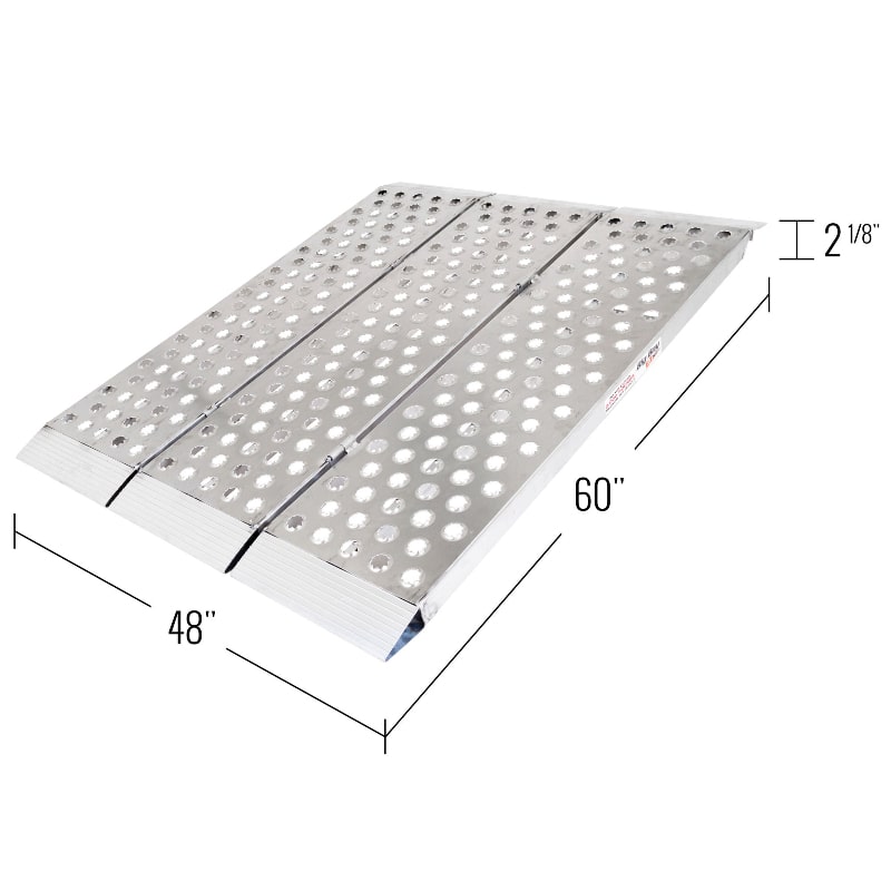 Black Widow Big Boy EZ Rizer Aluminum Folding Motorcycle Trailer Ramp dimensions and measurements when unfolded