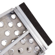 Black Widow Big Boy EZ Rizer Aluminum Folding Motorcycle Trailer Ramp hook lip view from below
