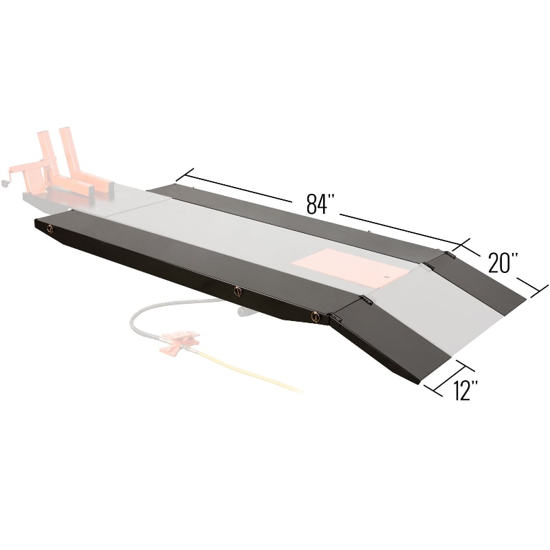 Black Widow ATV Side Extension Kit for Motorcycle Lift Table dimensions and measurements
