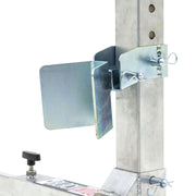 Black Widow Adjustable Width Motorcycle Wheel Chock closeup picture of the center post