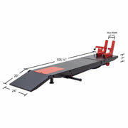 Black Widow ProLift Heavy-Duty Pneumatic Motorcycle Lift Table dimensions and measurements