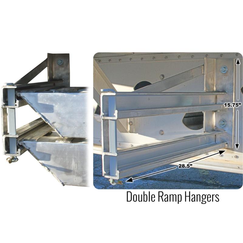 HD Ramps Bolt-On Semi-Trailer Loading Ramp Storage Brackets for 5" double ramp hangers
