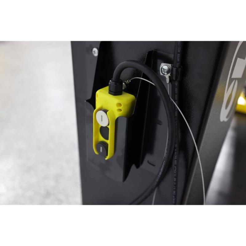 DPC close up of the Challenger Lifts CL10AV3 Versymmetric Two Post Auto Lift 10,000 lb Capacity is in use