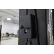 lock release of the Challenger Lifts CL10AV3 Versymmetric Two Post Auto Lift 10,000 lb Capacity is in use