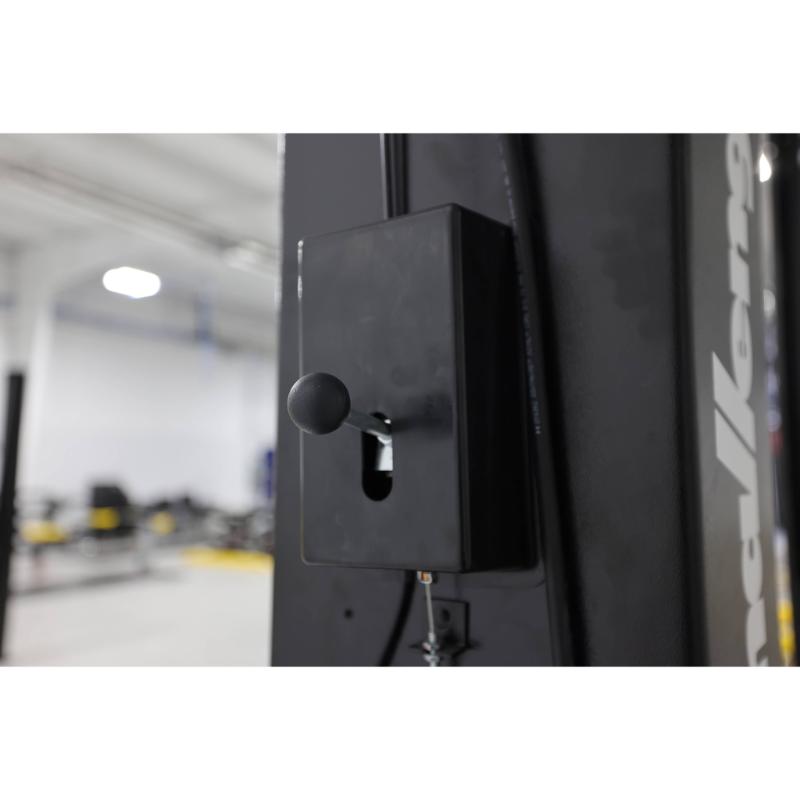 lock release of the Challenger Lifts CL10AV3 Versymmetric Two Post Auto Lift 10,000 lb Capacity is in use