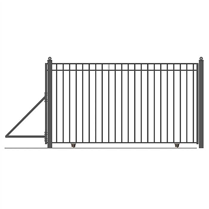 Aleko Automated Steel Sliding Driveway Gate and Gate Opener Complete Kit - MADRID Style - 12 x 6 Feet