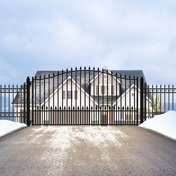 Aleko Steel Single Swing Driveway Gate - MUNICH Style - 12 x 6 Feet